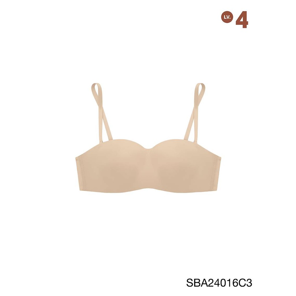 Sabina Doomm Doomm Level 4 เสื้อชั้นใน เกาะอก  ไร้โครง รหัส SBA24016C3 - สีเนื้อเข้ม