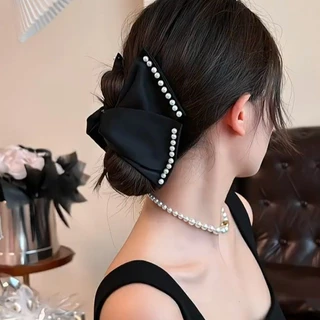 ผู้หญิงสาวมุกฝรั่งเศส Bling หางม้าคลิปผม Hairpin Headwear อุปกรณ์เสริม
