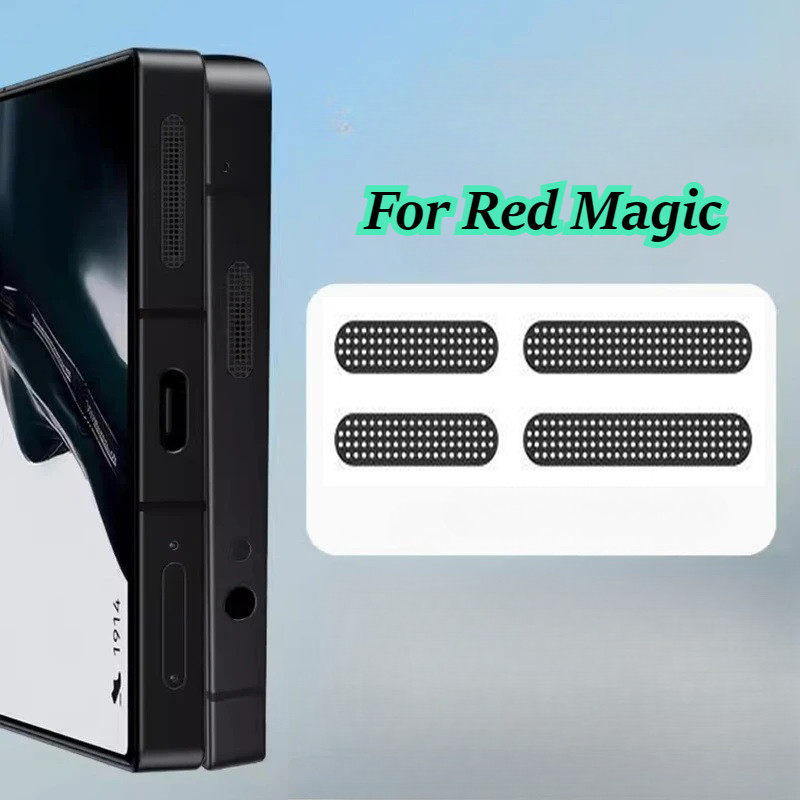 Redmagic 9SPro 9Pro 9Plus 8SPro 8Pro 8Plus 1-3 ชุด 9D โลหะโทรศัพท์ฮอร์นกันฝุ่นสุทธิสติกเกอร์สําหรับ Red Magic 9S 9 8S 8 Pro Plus Anti Scratch โทรศัพท์ลําโพง Hole Protector