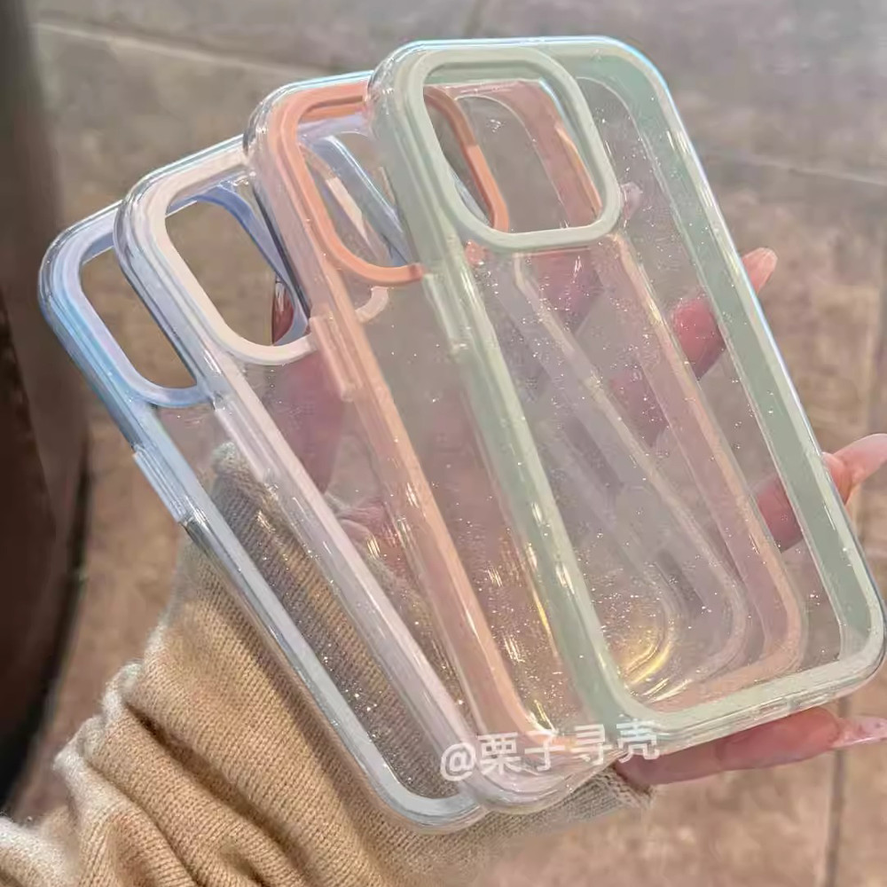3 IN 1 ที่ถอดออกได้ชายแดนกล้องIphone 16 เกาหลีประกายGlitterกรณีIphone 16 Pro Max Thicken IMD HardสําหรับIPhone 16 15 14 13 Pro Max