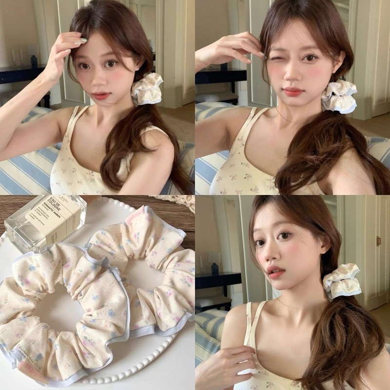 ครีมดอกไม้ Scrunchy ผม Tie น่ารักสาวหัวใจผม Tie หวาน All-Match ยางรัดผม Tie อุปกรณ์เสริมผมหัวอุปกรณ์เสริม