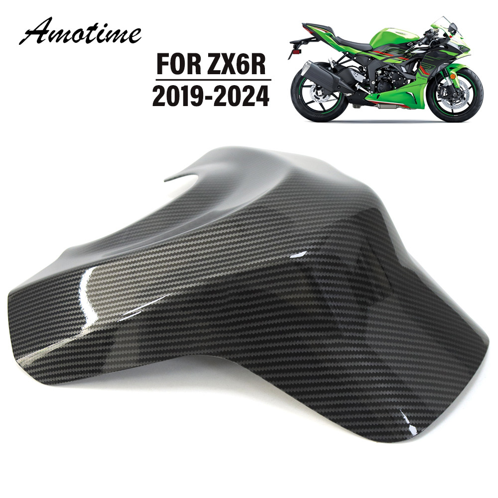 สําหรับ KAWASAKI Ninja ZX6R ZX-6R ZX 6R 2019-2024 รถจักรยานยนต์คาร์บอนไฟเบอร์รูปแบบการใช้ถังแก๊สฝาคร