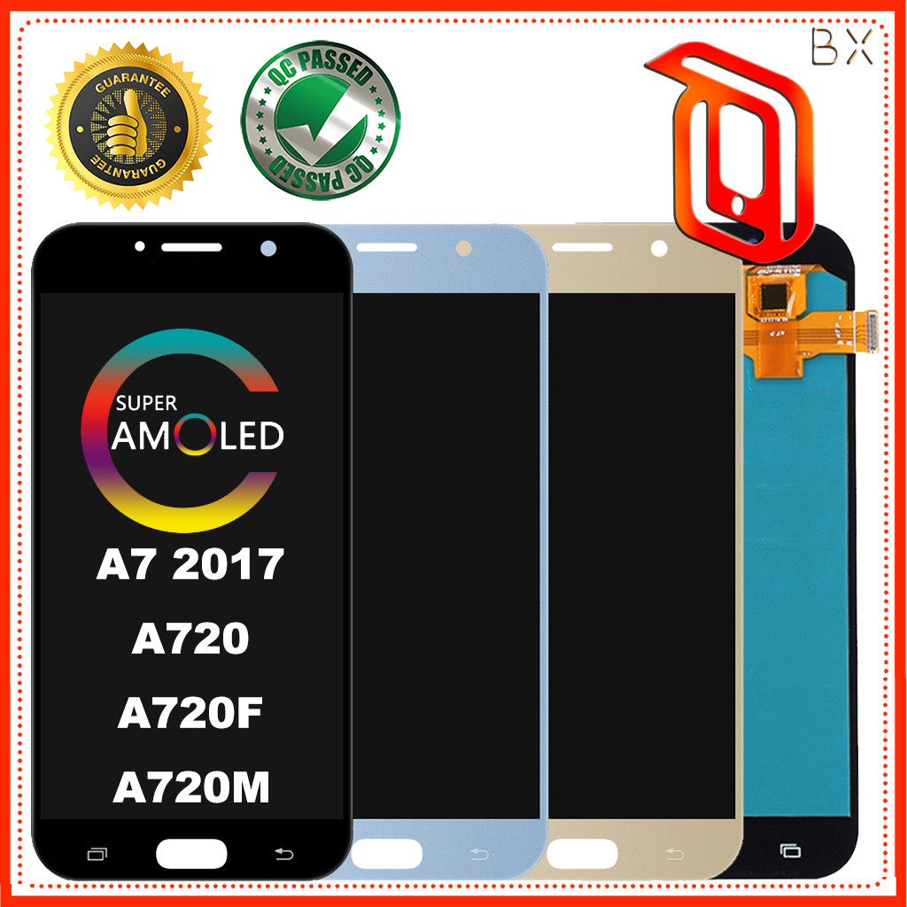 จอแสดงผล OLED สําหรับ Samsung Galaxy A7 2017 A720 A720F A720M LCDs หน้าจอสัมผัส Digitizer Assembly