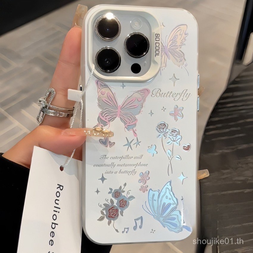 เข้ากันได้สำหรับ iPhone 15 14 13 12 11 PRO MAX x XR XS MAX 7 8บวก INS ที่มีสีสันผีเสื้อกราฟฟิตีโทรศัพท์กรณีกันกระแทกป้องกันปกหลัง