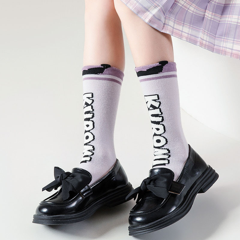 🚀พัดลมจิ๋ว✨ถุงเท้ายาวเด็ก ลายคุโรมิน่ารัก สไตล์เกาหลี เนื้อผ้าฝ้ายระบายอากาศดี ใส่สบาย - รูปที่ 7