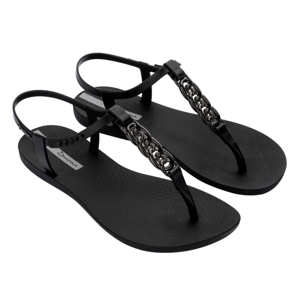 Ipanema Class Chain รองเท้าแตะสําหรับผู้หญิง รองเท้าแตะ Fem สีดํา/เทาเข้ม