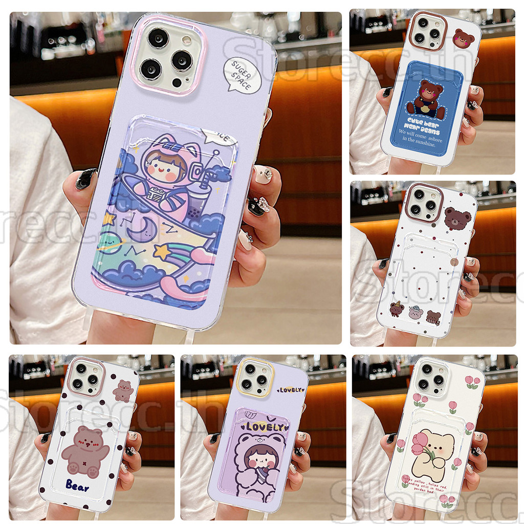 เคสไอโฟน For iPhone 11 13 14 12 6 7 8 15 Pro Max XR 7Plus เคสที่ใส่การ์ด เคสโทรศัพท์ แฟชั่นน่ารัก