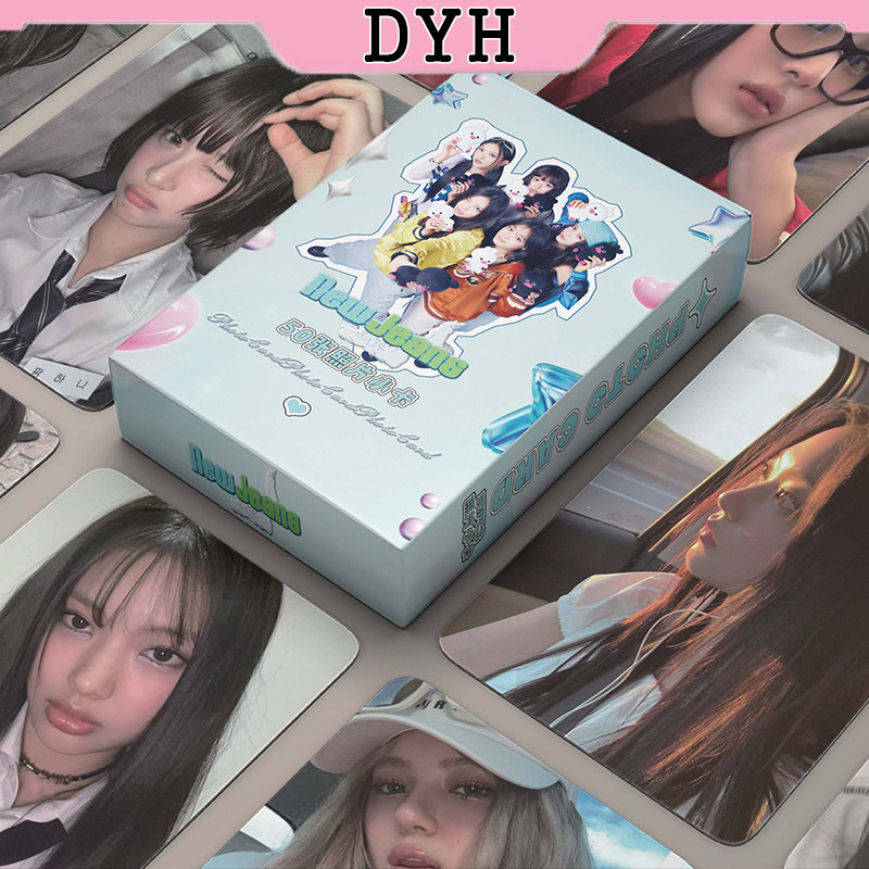 50 ชิ้น/กล่อง NewJeans เลเซอร์การ์ด Photocards Haerin Minji HANNIELLE HYEIN Holographic LOMO การ์ด KPOP อัลบั้ม