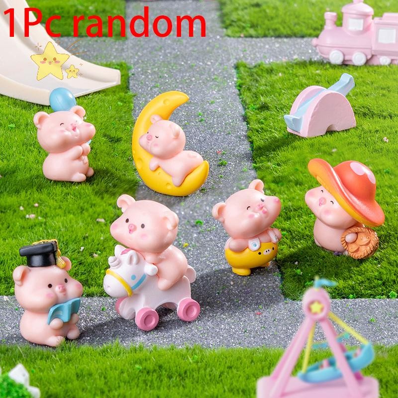 [JBTH] มินิน่ารักตุ๊กตาหมูสัตว์รุ่น Micro Landscape Home Decor Miniature Fairy อุปกรณ์ตกแต่งสวน [JB]