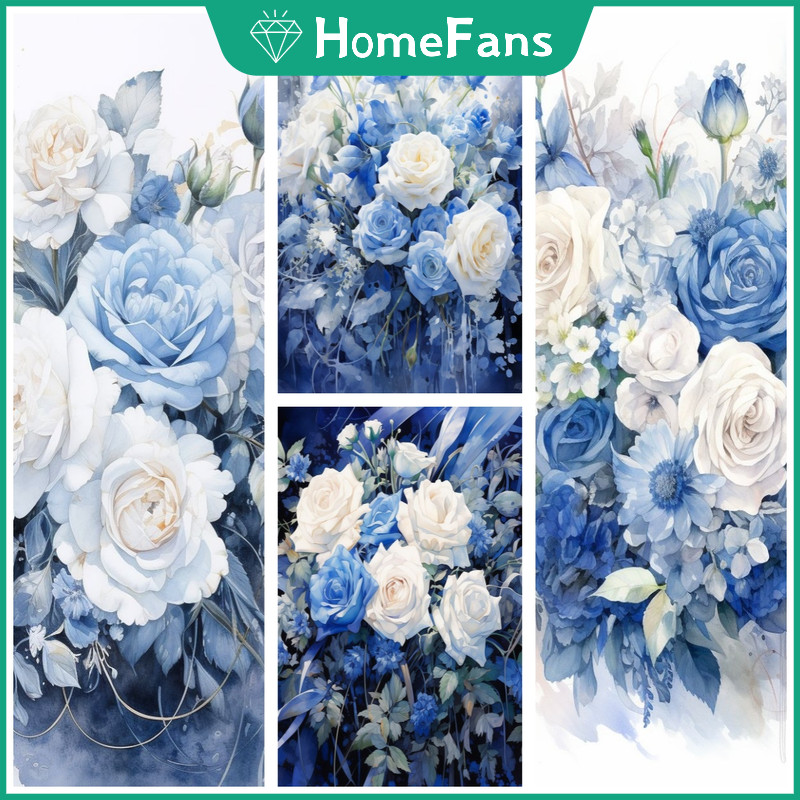 HFBlue Rose 5D DIY เพชรจิตรกรรมชุด Cosmic Cross เพชรเย็บปักถักร้อยภาพวาด Rhinestone โมเสคเพชร Art Home Decor ภาพวาด
