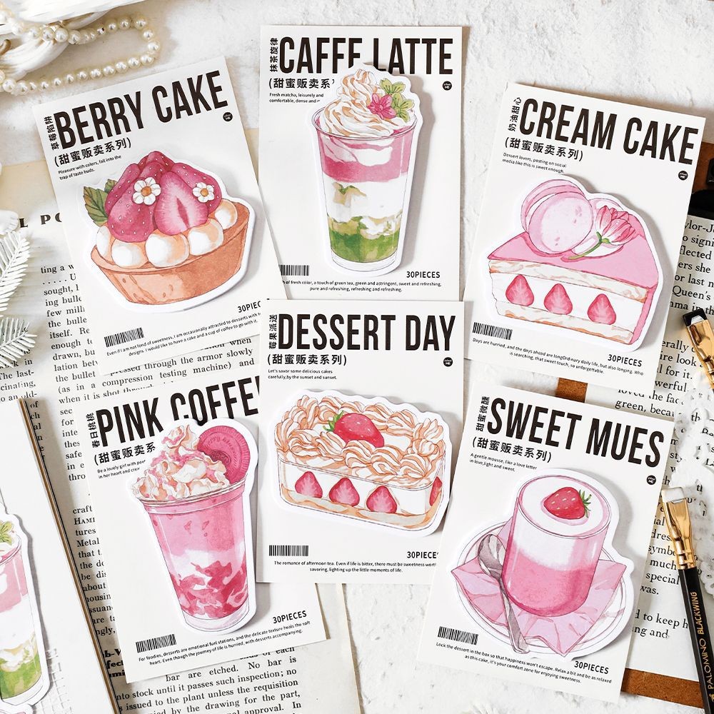 ไดลี่|30 แผ่น Sweet Special-Shaped Post-It Notes สไตล์เกาหลี Writable Student Notes ข้อความ N Times Post Handbook บันทึกการตกแต่ง