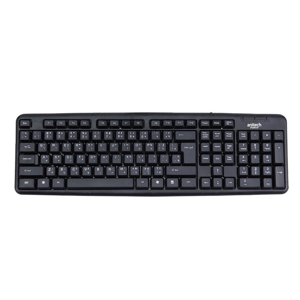 ANITECH คีย์บอร์ดมีสาย P302 WIRED KEYBOARD คีย์บอร์ดมีสายดีไซน์กันน้ำ รับประกัน 2 ปี