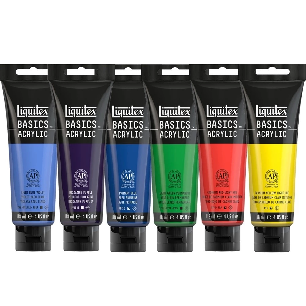 Liquitex Basic Acrylic 118 ml. I สีอะคริลิคแบบหลอดกลุ่มสีพื้นฐานมี 72 สีให้เลือก