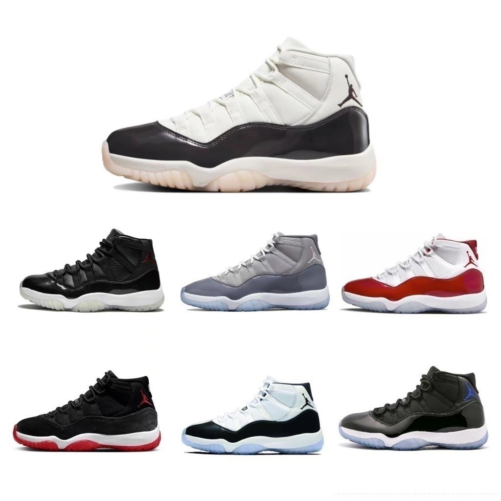 ขายร้อน Air Jordan 11 "Cool GRAY" "VARSITY Red" Concord "Bred" รองเท้าผ้าใบผู้ชาย