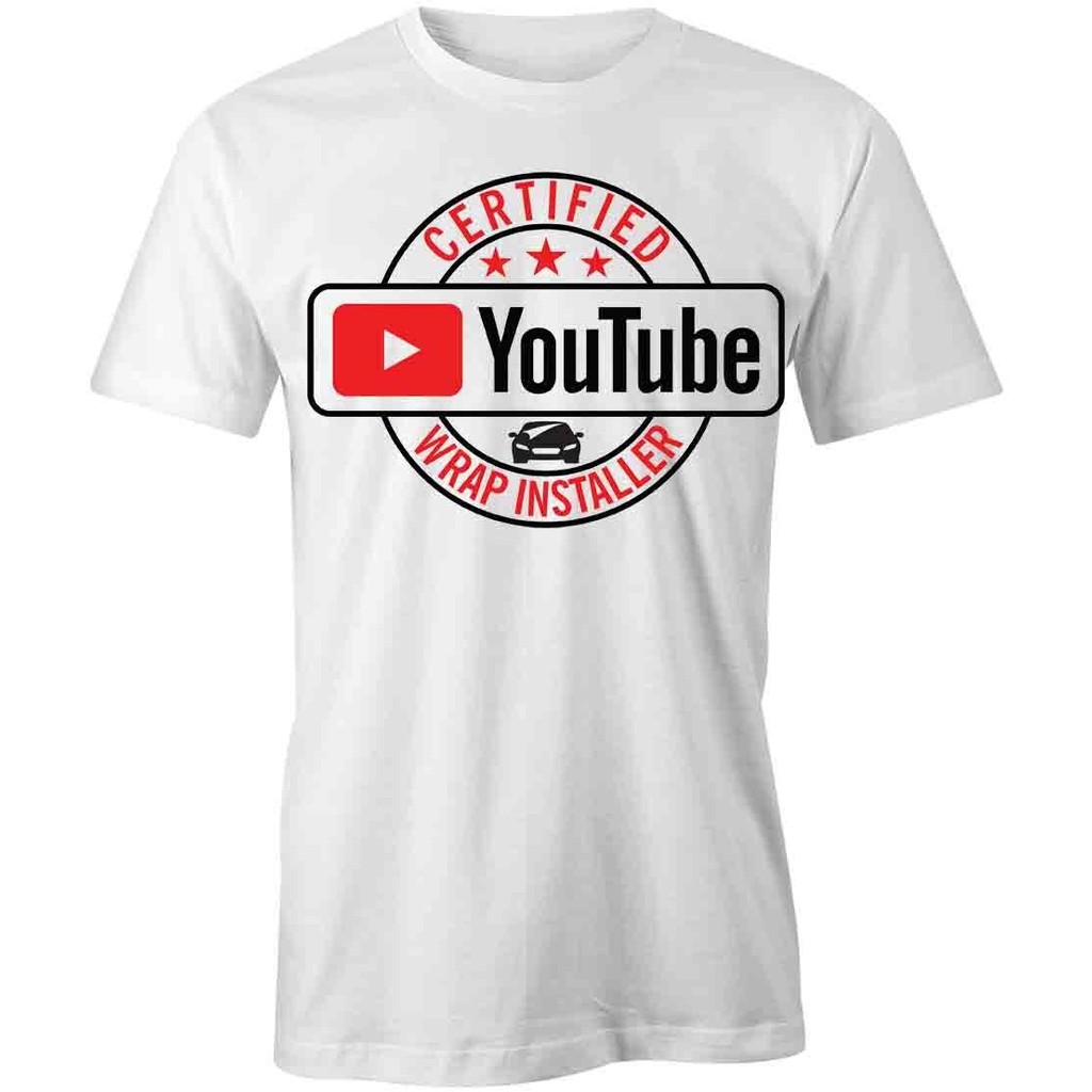 Certified Youtube Wrap ติดตั้ง Tshirt Tee พิมพ์กราฟิกเสื้อยืดของขวัญ S1Wca1074