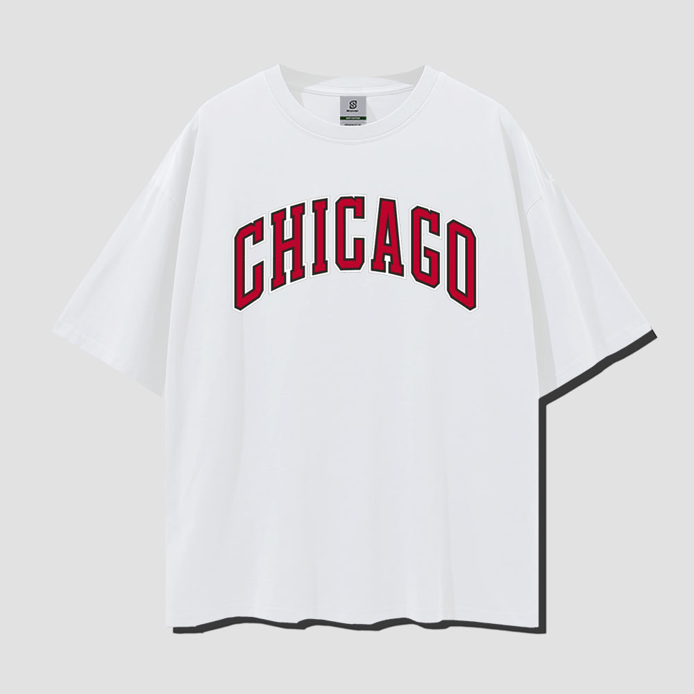 เสื้อยืด Miraofc Chicago Bulls โลโก้เสื้อยืดวินเทจสไตล์วัสดุผ้าฝ้าย Combed 24s