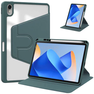 เคสแท็บเล็ต 360 องศา สำหรับ Samsung Tab S6 lite Tab S7 S8 S9 FE Tab A9 Plus A7 lite S10FE หลังโปร่งใส มีช่องใส่ปากกา