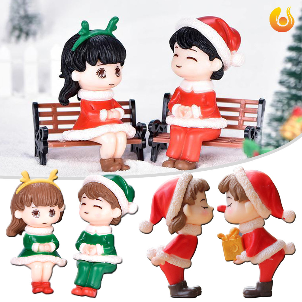 Sweety Lover ตุ๊กตาคู่ Micro Landscape Home Desktop DIY Decor Fairy Dollhouse เครื่องประดับคริสต์มาสของขวัญวันวาเลนไทน์