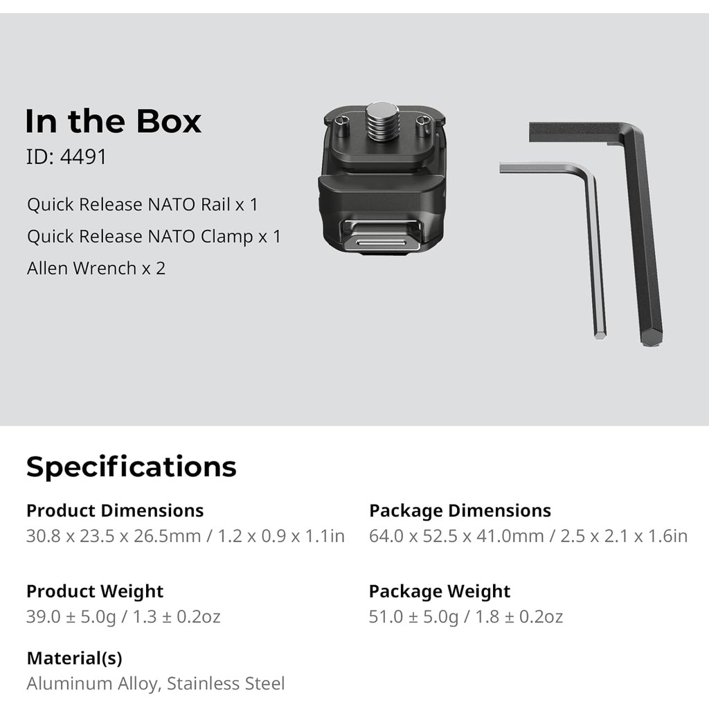 Smallrig HawkLock H21 Universal Quick Release Mount Plate Kit สําหรับกล้อง/จอภาพ/กล้องแอคชั่น
