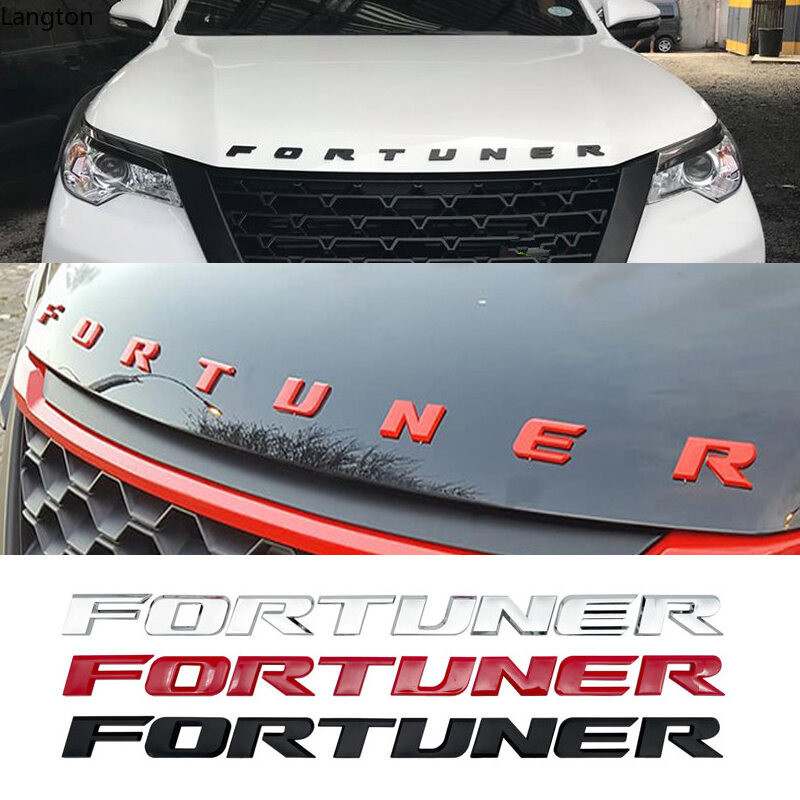 Original ABS 3D Fortuner Letter โลโก้รถด้านหน้าด้านหลังป้ายสัญลักษณ์สติกเกอร์และDecalsสําหรับToyota 