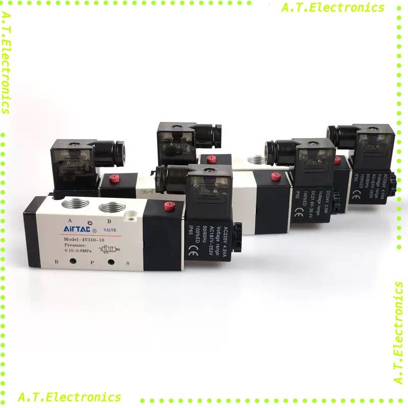 สุดคุ้ม โซลินอยด์ วาล์ว รุ่น 4V310-08 และ 4V310-10 (AC220v/DC24v) Airtac solenoid valve ในไทย