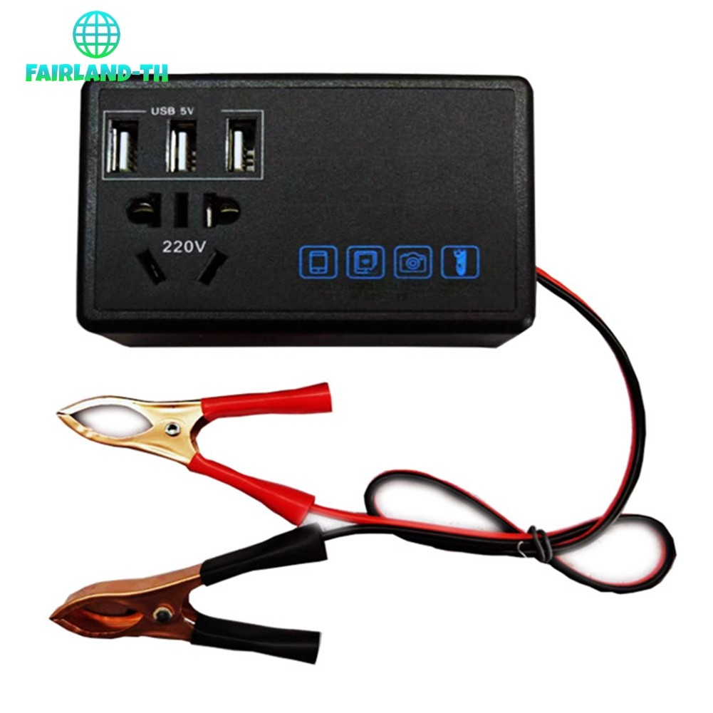 [FAIRLAND] รถ 200W Converter Power Inverter DC 12V/24V เป็น DC 220V Invertor Ports Adapter [OCT]