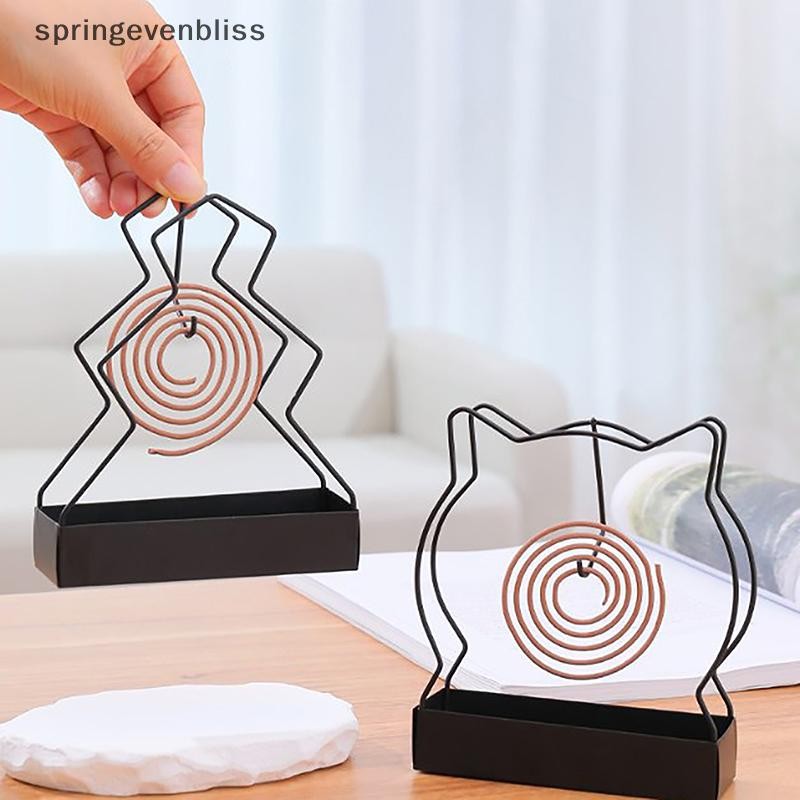 Springevenbliss แมวน่ารักเหล็กผู้ถือขดลวดยุงผู้ถือธูปขดลวดธูป Burner กรอบ Repellent ธูป Rack สําหรับห้องนอนในครัวเรือน Springevenbliss