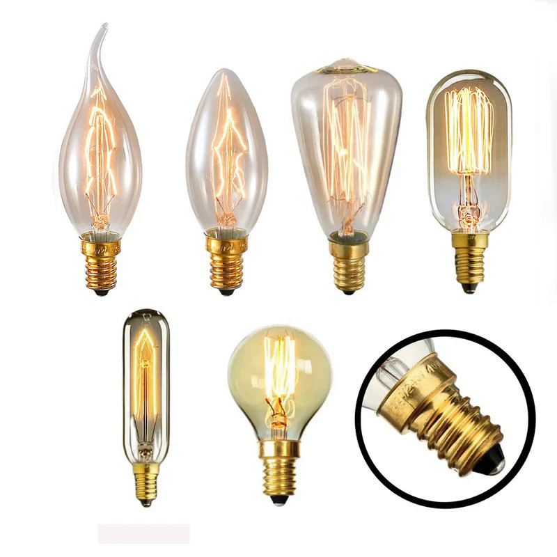 E14 Edison Bulb Lampada Retro Lamp Incandescent Ampoule Vintage 40w 220V For Dimmable Filament Bulb 