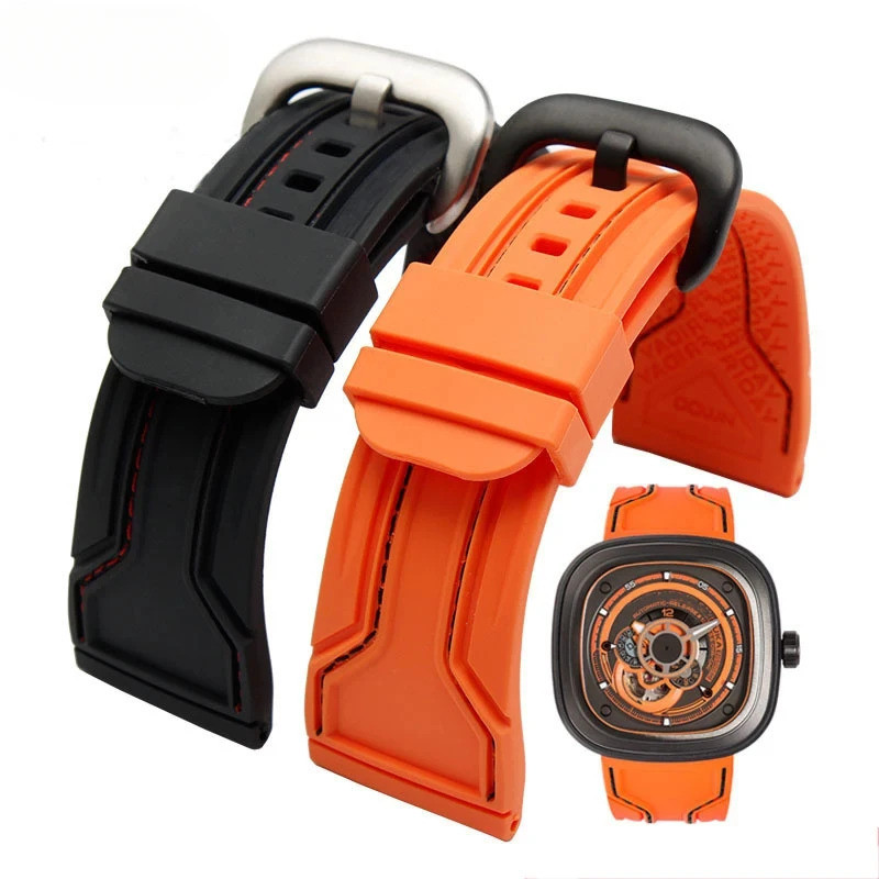 SEVEN FRIDAY WatchBands สําหรับสายนาฬิกายางเซเว่นวันศุกร์สายนาฬิกากันน้ํา Sevenfriday สายรัดข้อมือสร