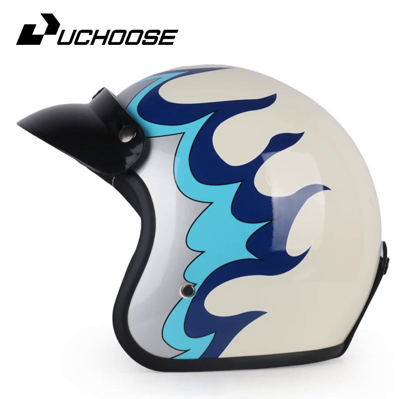 2023 New Hot Selling Motorcycle helmet, 3C certified leather classic retro Motorbike 3/4 Helmet, for
