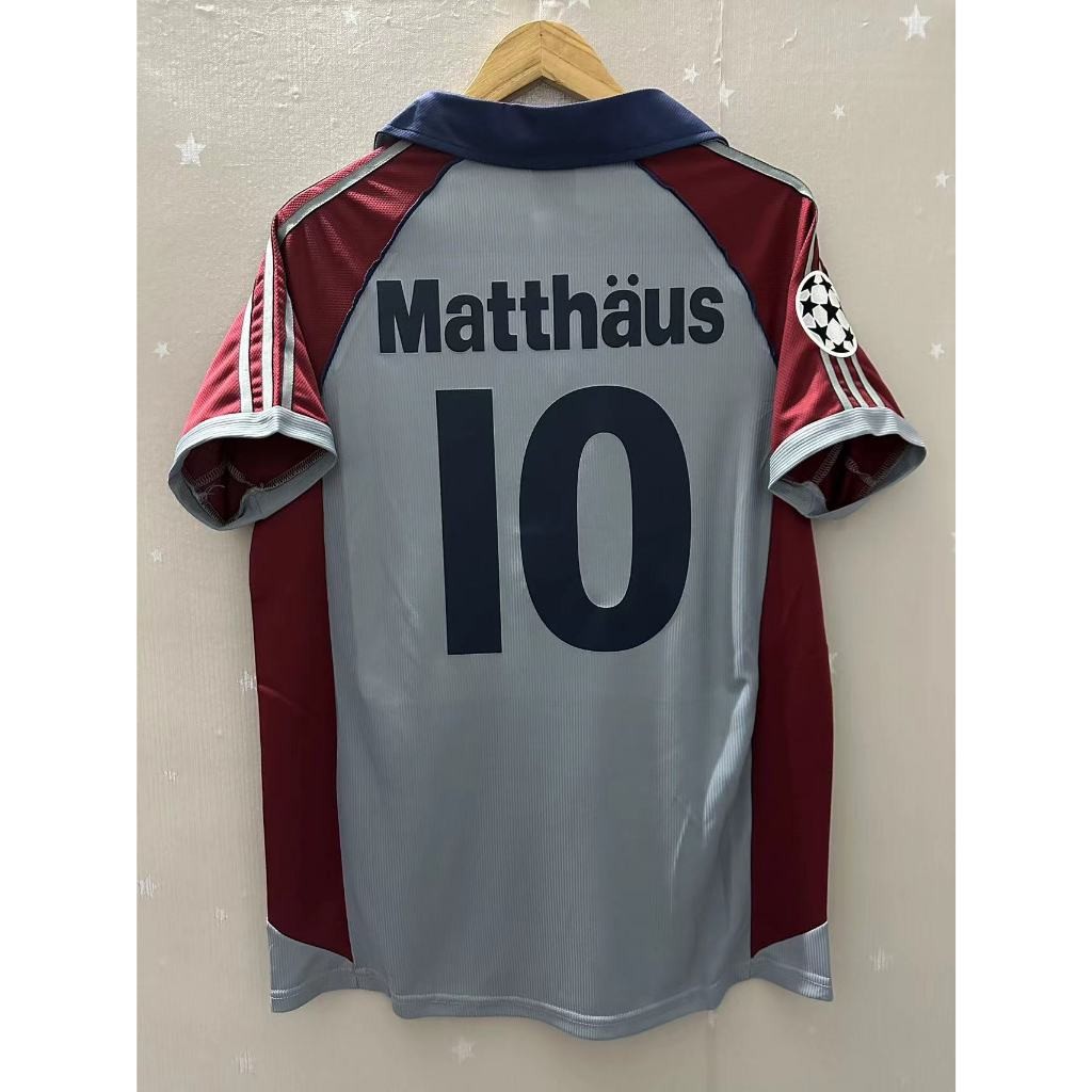 เสื้อ Retro shirt98-99 Bayern Munich UCL MATTHAUS EFFENBERG Away Retro Football Jersey เสื้อยืดที่กํ