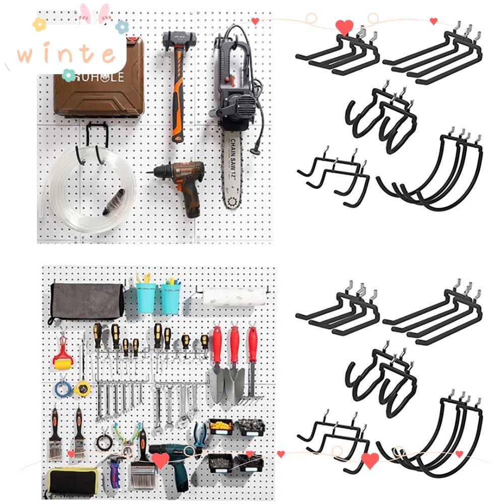 Winte Garage Hooks สว่านไฟฟ้า Hook Heavy Duty Hooks Hole แผ่น Rack เหล็ก Organizer เครื่องมือ Pegboard เจาะผู้ถือ Multi-Function แขวน Rack