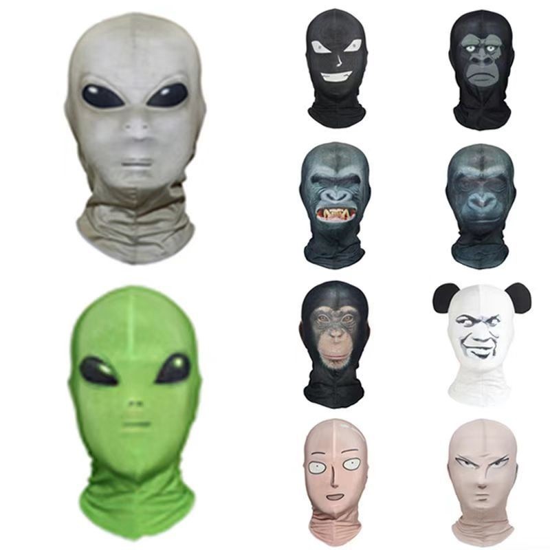 Panda Head Golden Curator Expression หมวกหมวกกลิ่นแปลกหน้ากาก Human Face Dress Up จําลอง Party Show Full Face Mask cxb 10.16