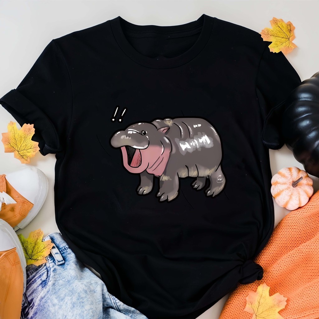 (จัดส่งตลอด 24 ชั่วโมง)Woo Right เสื้อครอบครัว ลายhippo หมูเด้งฮิปโป moo deng ผ้าคอนต้อล 942
