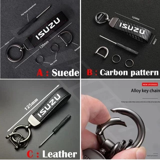 Isuzu รถหนังนิ่มหนังพวงกุญแจจี้ Key Chain ผู้ถือคาร์บอน Patter กุญแจรถ Trinket พวงกุญแจสําหรับ Isuzu D Max D-Max Mu-x Mu x Trf อุปกรณ์เสริม