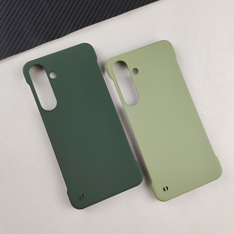 เคสเคลือบไร้กรอบบางเฉียบสําหรับ Samsung Galaxy S24 S23 Plus FE Slim Hard ShockProof Phone Cover