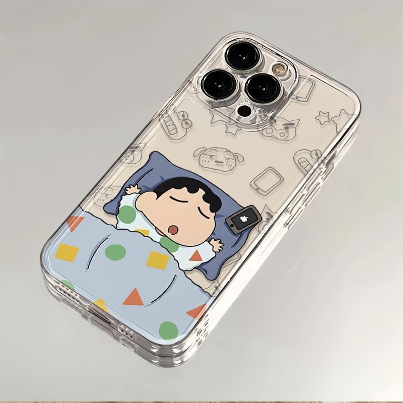 ปลอกใสสําหรับ Samsung S25 S24 S23 Ultra S22 S21 Plus S21 S20 S24 FE หมายเหตุ 20 Ultra การ์ตูนน่ารัก Crayon Shin-chan คู่ตลกกันกระแทก TPU ปกอ่อน