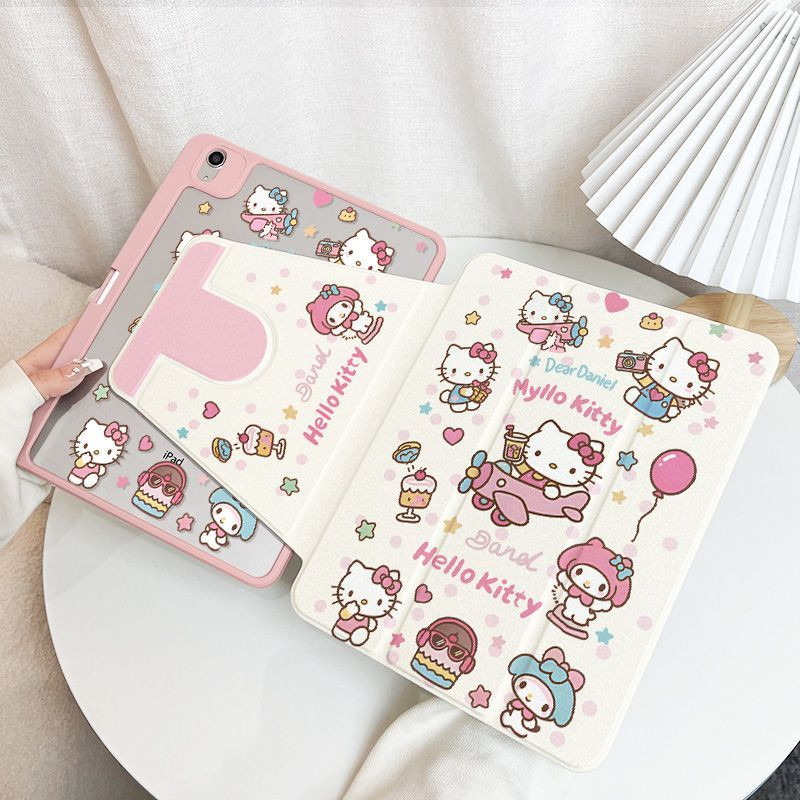 สําหรับเคสไอแพด 720° หมุนพร้อมช่องดินสอ Gen11 A16 Air 7 M3 2025 Pro 11 2024 Air 6 5 4 10.9 Gen10 Gen