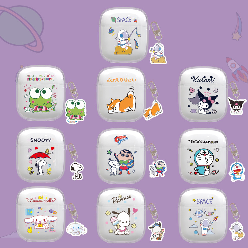 คู่น่ารัก Anti-shock เกาหลีสําหรับ Huawei Freebuds SE3 SE2 TPU โปร่งใสพร้อมจี้หูฟังปลอก Freebud SE2 ฝาครอบ