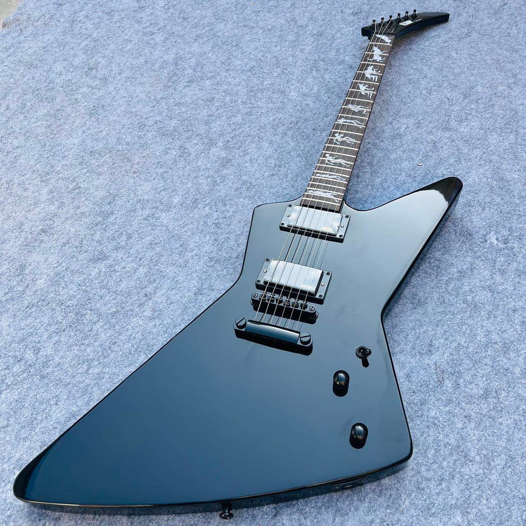 ESP Custom Explorer Man to Wolf กีตาร์ไฟฟ้า EMG Pickup กีตาร์ไฟฟ้าสีดํา