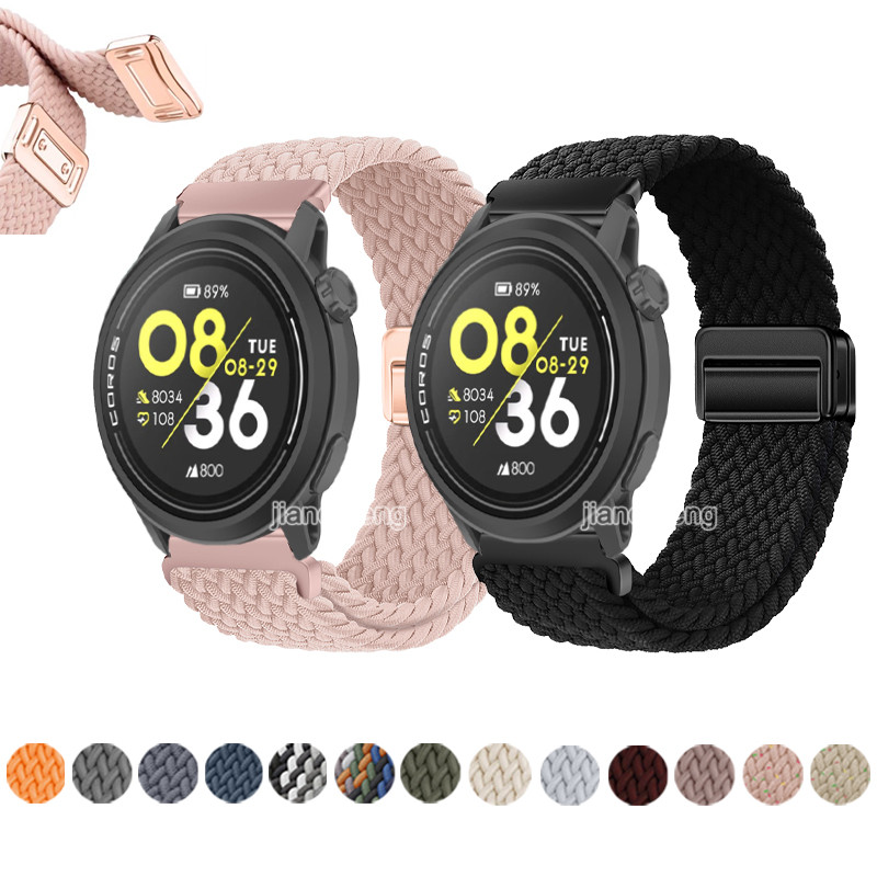 20 มม.22 มม.ทอหัวเข็มขัดแม่เหล็กสายรัดข้อมือไนลอนสําหรับ COROS PACE 2 3 APEX 2 pro APEX 42 มม.46 มม.