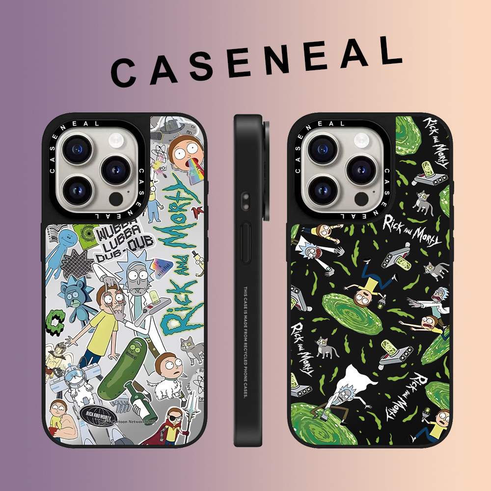 CASENEAL กราฟฟิตีการ์ตูนตัวอักษรตลกกระจกใบหน้าเคสโทรศัพท์สําหรับiPhone 16 Pro Max 15 Plus 14 ProMax 13 12Pro 11 โทรศัพท์กันกระแทกขอบนุ่มฮาร์ดป้องกันกรณี