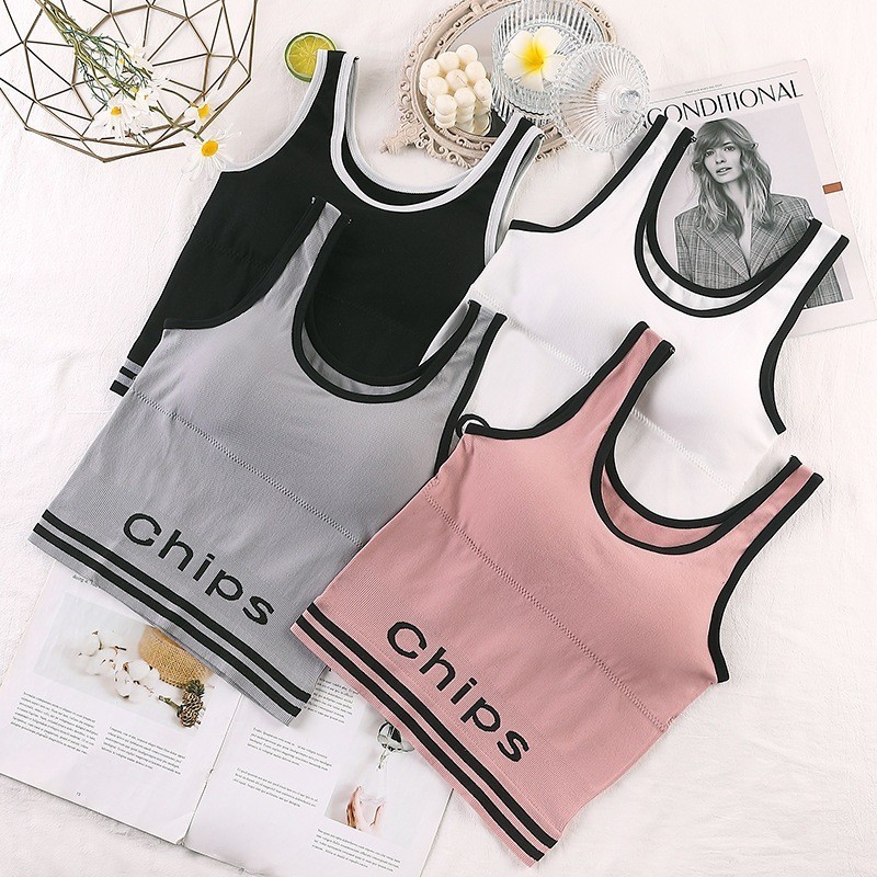 Sky bunny - BR23 PUSH-UP UNDERWEAR SMOOTH SPORTS BRA CROP FITNESS GYM SPORTSWEAR