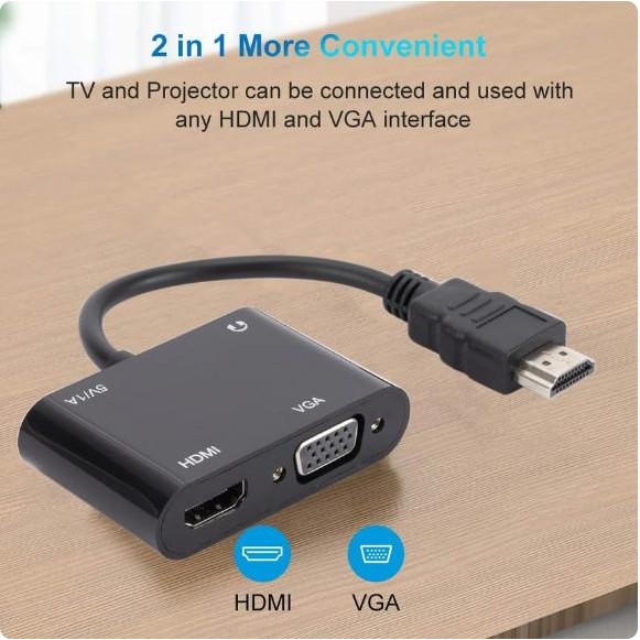 สายเคเบิลรุ่น HDMI เป็น VGA CONV และตัวแปลง HDMI INPUT LAPTOP / PC TO OUTPUT VGA MONITOR - สาย HDMI 