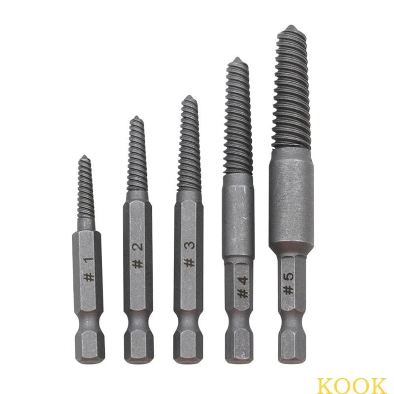 KOOK Strength Damaged Screw Extractor Set Screw Remover Tools กําจัดง่าย