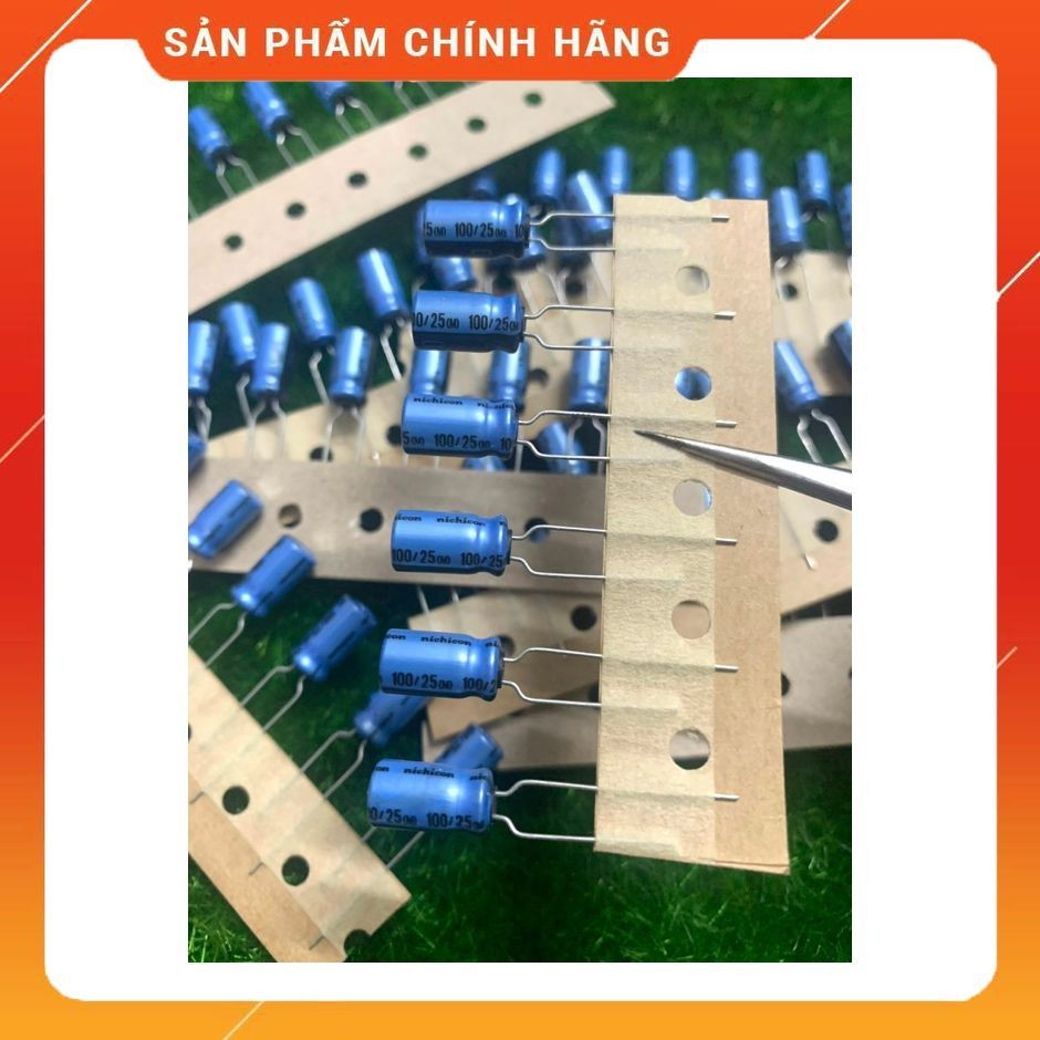 [ 5 ชิ้น ] NICHICON AUDIO CAPACITOR KT 25V 100UF, 25V100UF, 100UF 25V, 100UF25V (6x11x5mm )