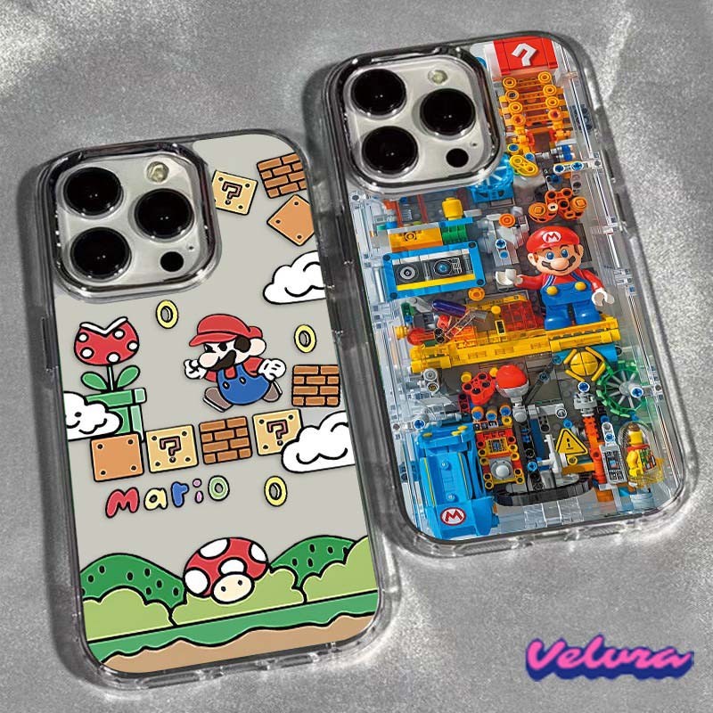เลโก้มาริโอ เคสไอโฟน11 16 For iPhone 11 13 12 14 15 16 Pro Max X XS XR 14 15 7P 8 Plus เคส รูปแบบโปร่งใส เคสไอโฟนสวยๆ