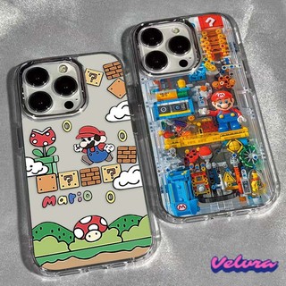 เลโก้มาริโอ เคสไอโฟน11 16 For iPhone 11 13 12 14 15 16 Pro Max X XS XR 14 15 7P 8 Plus เคส รูปแบบโปร่งใส เคสไอโฟนสวยๆ