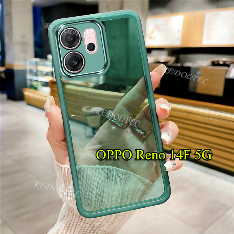เคส OPPO Reno 14F 5G ใหม่สีบริสุทธิ์บางปลอกใส OPPO Reno14 F Reno 14 F กันกระแทกฝาครอบโทรศัพท์ใสนุ่มพร้อมตัวป้องกันกล้องเลนส์เต็ม