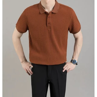 Chaistyle - เสื้อโปโลผู้ชาย วินเทจ หลวม ใส่สบาย เสื้อคอปก ลำลอง เลือกได้หลายสี